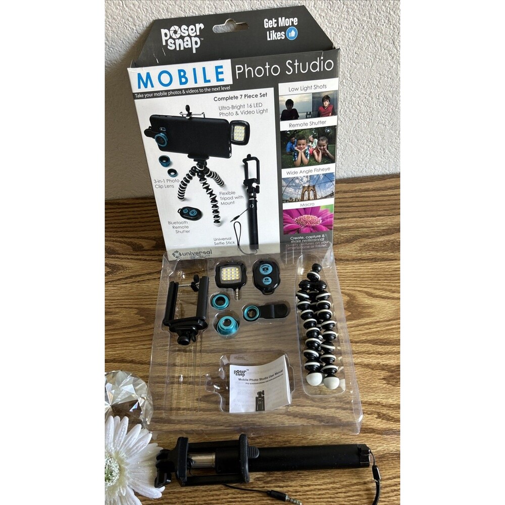 Bluetooth Mobile Photo Video Studio 7 Piece Kit M48A Selfie Stick Tripod